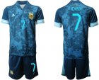 Cheap Men 2020-2021 Season National team Argentina away blue 7 Soccer Jersey