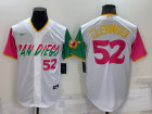 Cheap Men's San Diego Padres #52 Mike Clevinger White Number 2022 City Connect Cool Base Stitched Jersey Cheap Men's San Diego Padres #52 Mike Clevinger White Number 2022 City Connect Cool Base Stitched Jersey