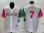 Cheap Men's San Diego Padres #7 Ha Seong Kim White 2022 City Connect Cool Base Stitched Jersey