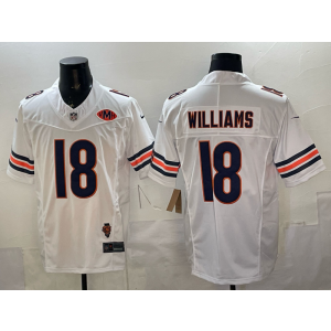 Chicago Bears 18 Caleb Williams White F.U.S.E. Vapor Limited Men Jersey with VMH Patch Chicago Bears 18 Caleb Williams White F.U.S.E. Vapor Limited Men Jersey with VMH Patch