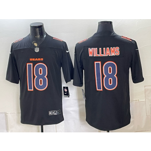 Chicago Bears 18 Williams Black Vapor Limited Men Jersey