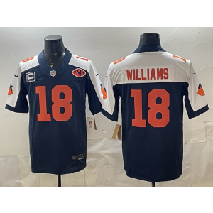 Chicago Bears 18 Williams Blue F.U.S.E. Vapor Limited Men Jersey with VMH Patch & C Patch
