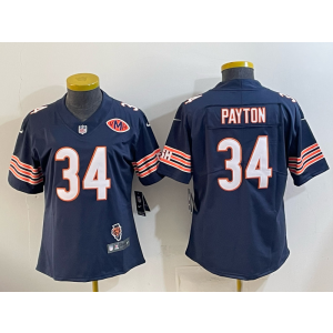 Chicago Bears 34 Payton Blue Vapor Limited Women Jersey with VMH Patch