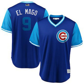 Chicago Cubs #9 Javier Baez El Mago Blank Majestic Royal 2018 Players' Weekend Men's Cool Base Jersey