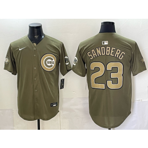 Chicago Cubs 23 Sandberg Salute to Service Cool Base Men Jersey