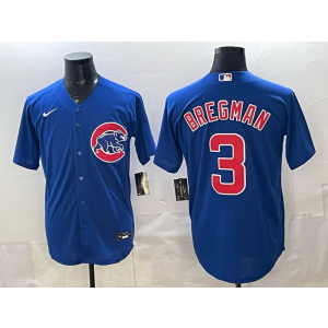 Chicago Cubs 3 Alex Bregman Blue Cool Base Men Jersey