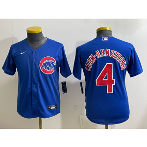 Chicago Cubs 4 Pete Crow-Armstrong Blue Youth Jersey