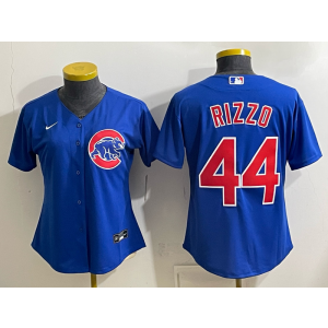 Chicago Cubs 44 Rizzo Blue Women Jersey