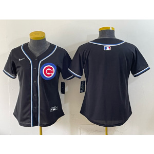 Chicago Cubs Blank Black Out Women Jersey
