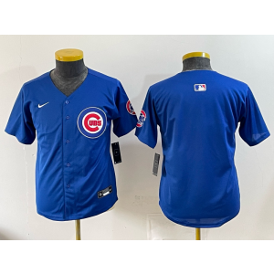 Chicago Cubs Blank Blue Cool Base Youth Jersey