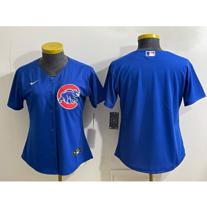 Chicago Cubs Blank Blue Women Jersey