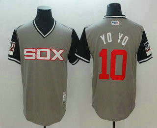 Chicago White Sox #10 Yoan Moncada Yoyo Gray-Black 2018 Players' Weekend Men's Authentic Jersey