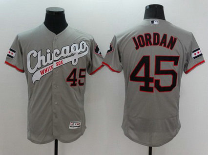 Chicago White Sox #45 Michael Jordan Retired Gray Retro 2016 Flexbase Majestic Baseball Jersey