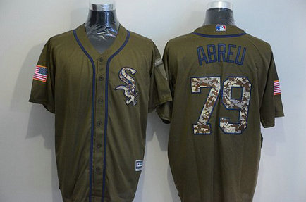 Chicago White Sox #79 Jose Abreu Green Salute To Service Majestic Baseball Jersey