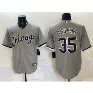 Chicago White Sox 35 Thomas Grey Cool Base Men Jersey
