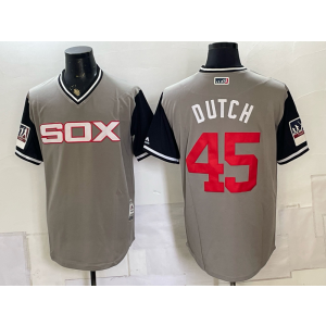 Chicago White Sox 45 Dutch Grey Men Jersey