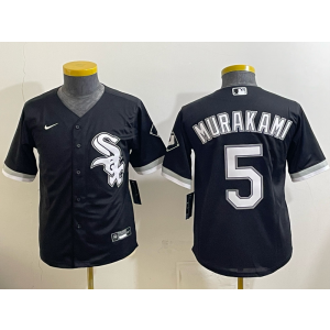 Chicago White Sox 5 Murakami Black Cool Base Youth Jersey