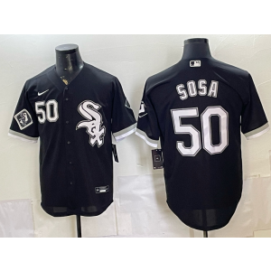Chicago White Sox 50 Sosa Black Men Jersey