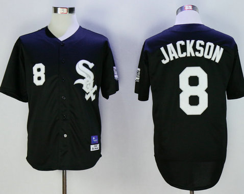 Chicago White Sox 8 Bo Jackson Black Throwback Jersey