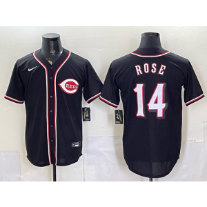 Cincinnati Reds 14 Rose 2026 Black Out Cool Base Men Jersey