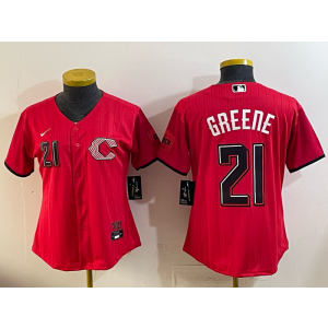 Cincinnati Reds 21 Greene Red 2026 City Connect Cool Base Women Jersey