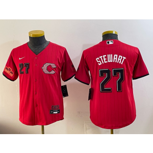 Cincinnati Reds 27 Sal Stewart Red 2026 City Connect Cool Base Women Jersey