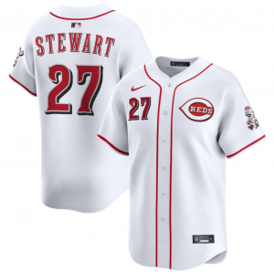 Cincinnati Reds 27 Sal Stewart White Cool Base Men Jersey