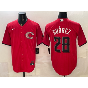 Cincinnati Reds 28 Suarez Red 2026 City Connect Cool Base Men Jersey