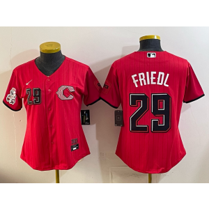 Cincinnati Reds 29 Friedl Red 2026 City Connect Cool Base Women Jersey