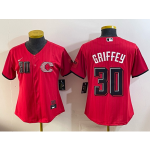 Cincinnati Reds 30 Griffey Red 2026 City Connect Cool Base Women Jersey