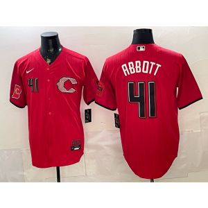 Cincinnati Reds 41 Abbott Red 2026 City Connect Cool Base Men Jersey