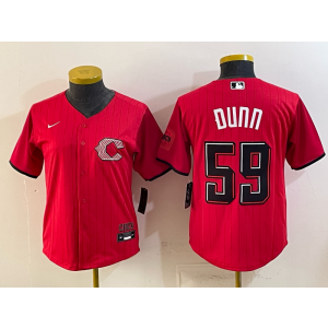 Cincinnati Reds 59 Dunn Red 2026 City Connect Cool Base Youth Jersey