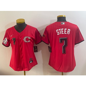 Cincinnati Reds 7 Steer Red 2026 City Connect Cool Base Youth Jersey