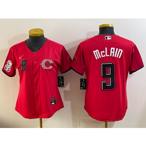 Cincinnati Reds 9 Mclain Red 2026 City Connect Cool Base Women Jersey