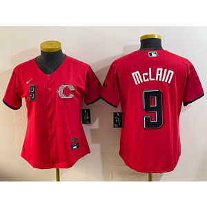 Cincinnati Reds 9 Mclain Red 2026 City Connect Cool Base Youth Jersey