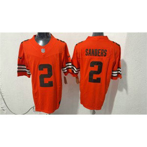 Cleveland Browns 2 Shedeur Sanders Orange F.U.S.E. Vapor Limited Men Jersey