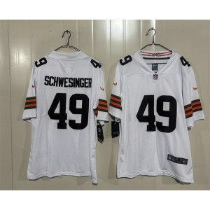 Cleveland Browns 49 Carson Schwesinger White 2026 Vapor Limited Men Jersey