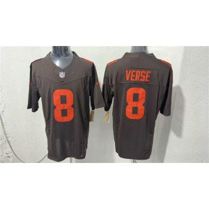 Cleveland Browns 8 Jared Verse Brown F.U.S.E. Vapor Limited Men Jersey