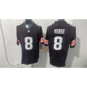 Cleveland Browns 8 Jared Verse Brown F.U.S.E. Vapor Limited Men Jersey