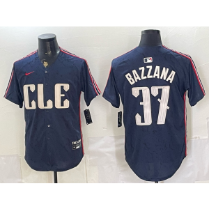 Cleveland Guardians 37 Bazzana Navy City Cool Base Men Jersey