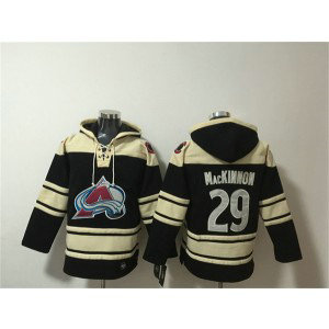 Colorado Avalanche 29 Nathan MacKinnon Black All Stitched Sweatshirt Hoodie