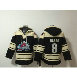 Colorado Avalanche 8 Cale Makar Black All Stitched Sweatshirt Hoodie