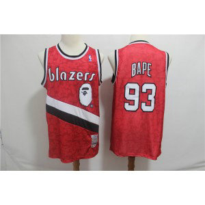 Comfortable Monkey Portland Trail Blaze 93 BAPE Red Men Jersey