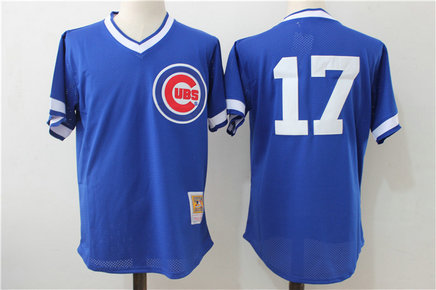 Cubs 17 Kris Bryant Blue Cooperstown Collection Mesh Batting Practice Jersey
