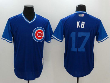 Cubs 17 Kris Bryant KB Majestic Navy 2017 Players Weekend Nickname Jersey