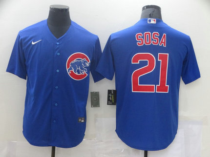 Cubs 21 Sammy Sosa Blue Cool Base Jersey