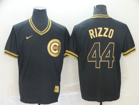 Cubs 44 Anthony Rizzo Black Gold Nike Cooperstown Collection Legend V Neck Jersey Cubs 44 Anthony Rizzo Black Gold Nike Cooperstown Collection Legend V Neck Jersey