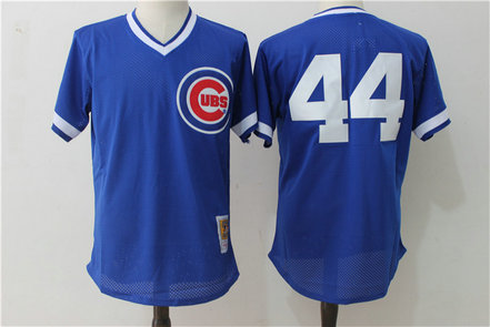 Cubs 44 Anthony Rizzo Blue Cooperstown Collection Mesh Batting Practice Jersey