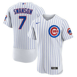 Cubs 7 Dansby Swanson White Nike Flexbase Jersey