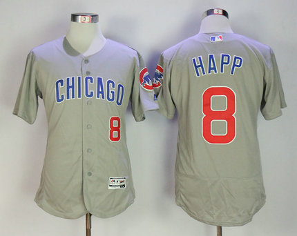 Cubs 8 Ian Happ Gray Flexbase Jersey